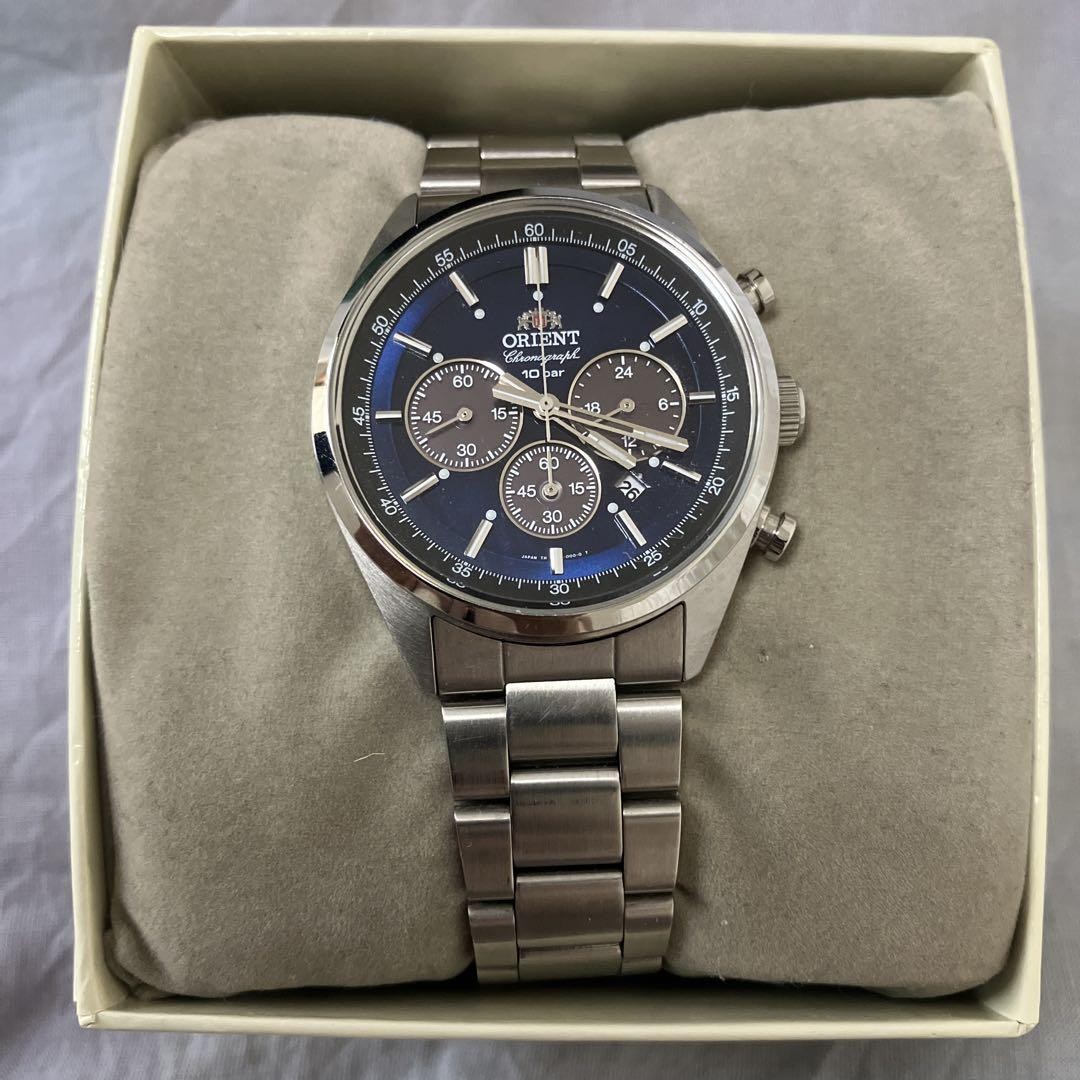 Orient MV000HTX Dark Blue Chronograph Steel Watch New