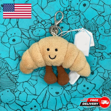 Amuseables Croissant Plush Bag Charm Keychain Soft Collectible Dust Bag