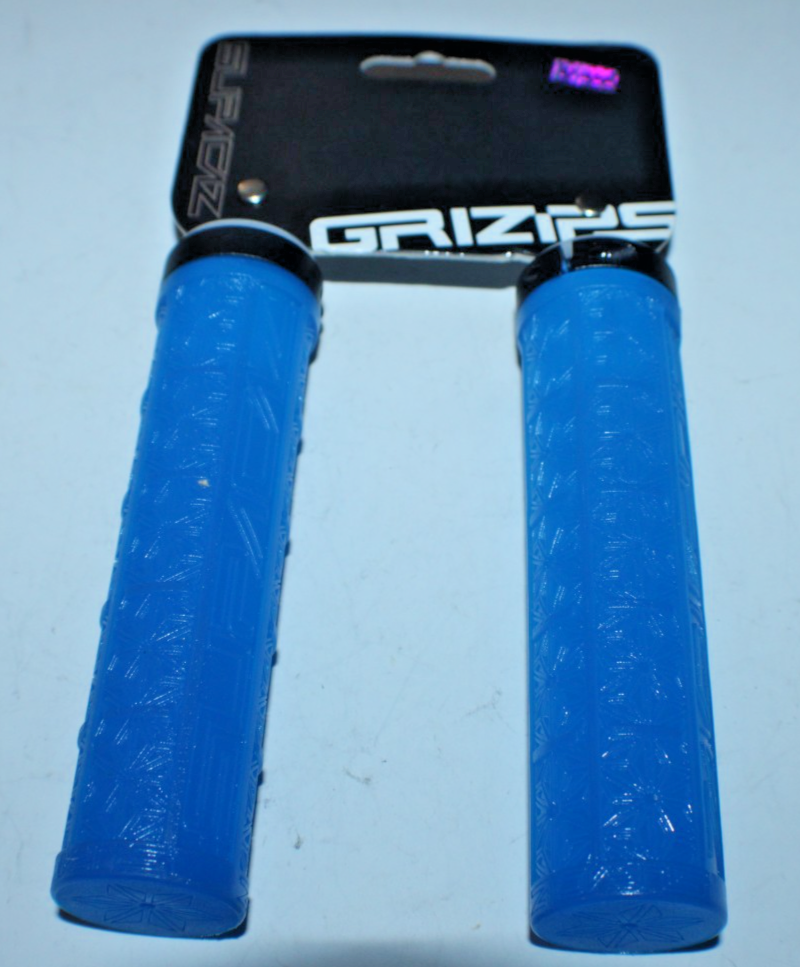 SUPACAZ Grizips Lock-on Bicycle Handlebar Grips Blue 133mm 22.2