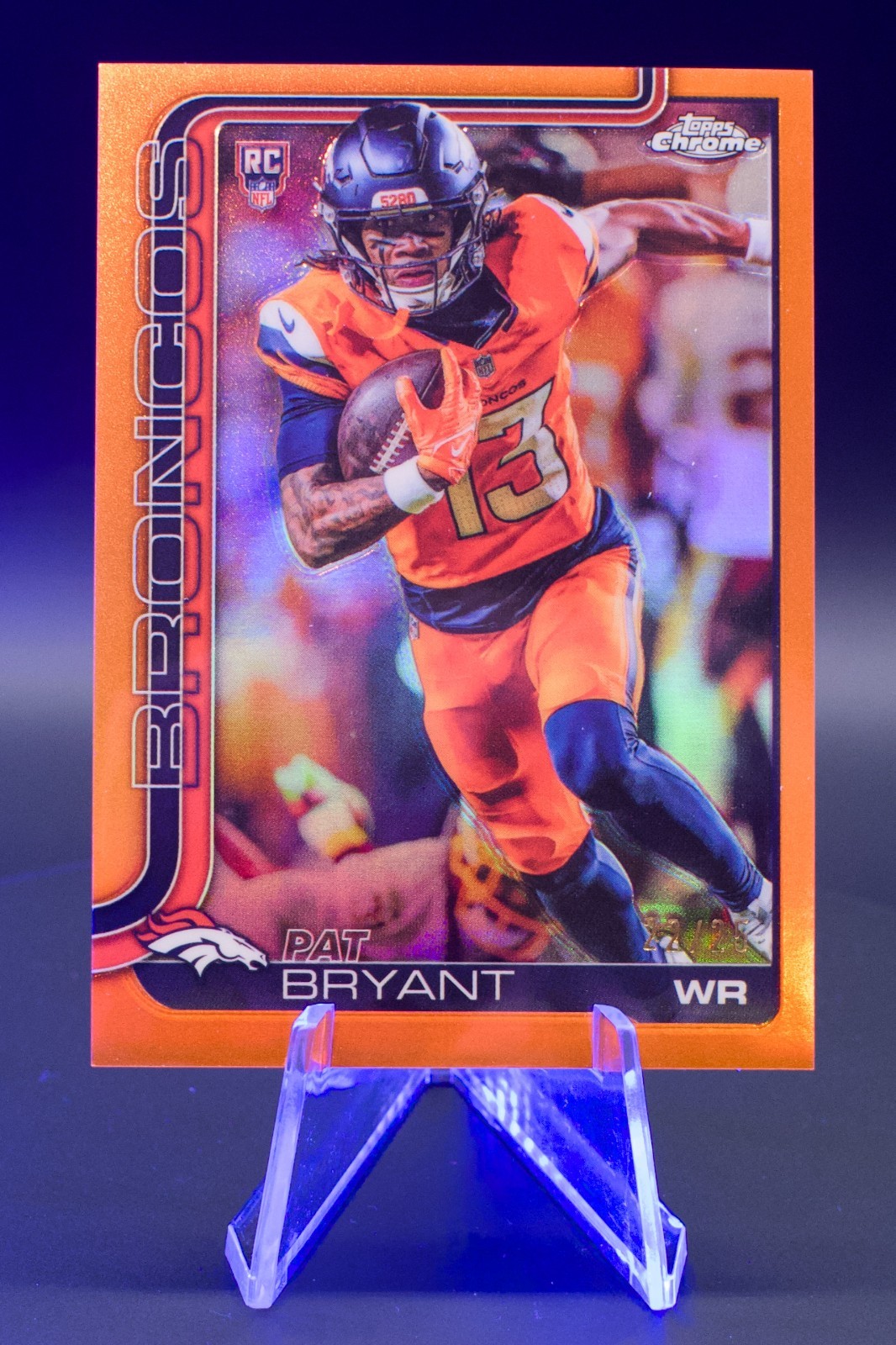 2025 Topps Chrome Pat Bryant Orange Refractor RC /25 #313 Denver Broncos SP