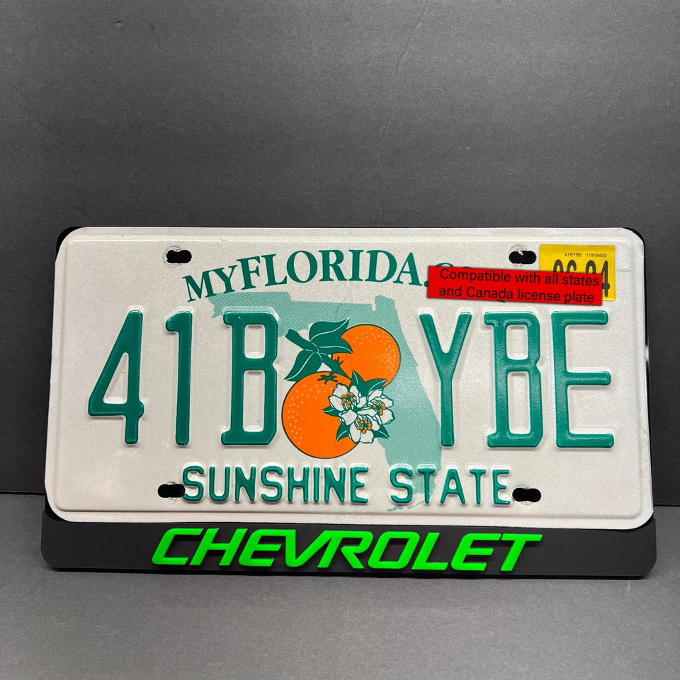 Marco de matrícula personalizado 3D VERDE CHEVY emblema de coche MULTICOLOR Foto 4 de 4