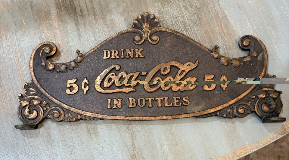 Coca Cola 5¢ Cash register sign brass 11” Long | eBay