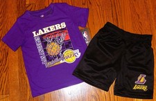 NBA LAKERS AUTHENTIC TODDLERS BOYS ORIGINAL BRAND NEW 2Pc SPORT SET Size 4T, NWT
