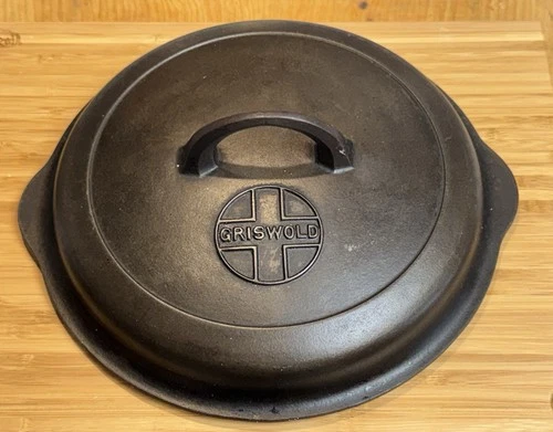 Griswold #7 Cast Iron Button Logo Skillet Lid with "Ears"