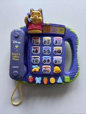 Disney Vtech Winnie Puuh Teach N Lights Telefon voll funktionsfähig schöner Zustand