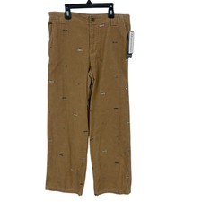 NWT Hartstrings Fish Embroidered Tan Corduroy Pants Boys 10
