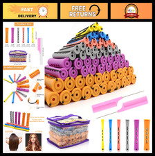 120Pcs Hair Perm Rods Set - 6 Sizes Plastic Cold Wave Curlers  Pintail Comb for