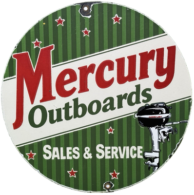 #ad #ad VINTAGE MERCURY OUTBOARDS PORCELAIN DEALERSHIP SIGN SALES SERVICE MOTOR OIL GAS $121.71