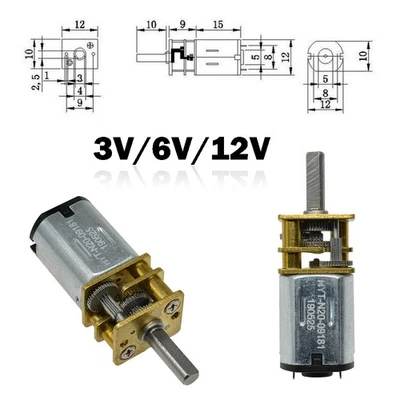 MARKENLOS GA12-N20 DC 3V/6V/12V Micro Electric Gear Motor Speed Reduction Metal Gearbox