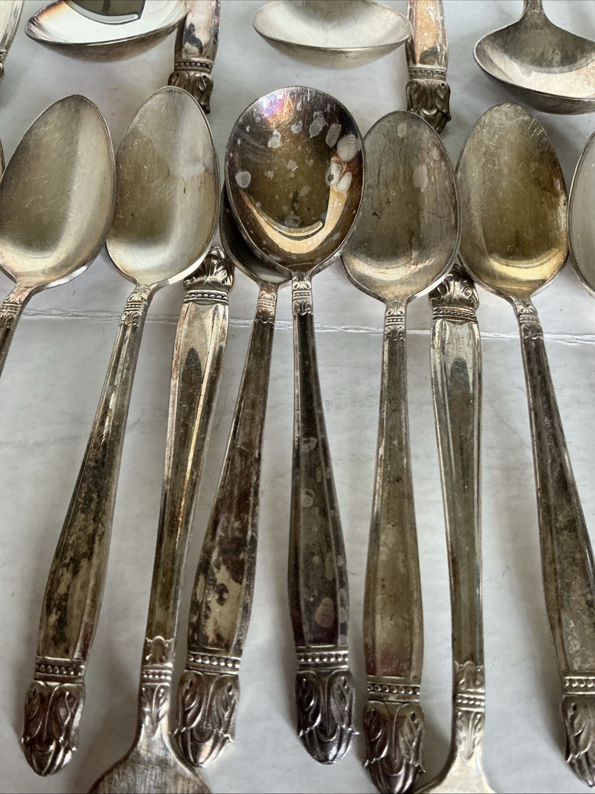 Holmes Edwards Danish Princess Silver plate  Gumbo Spoons  Flatware Knife Fork