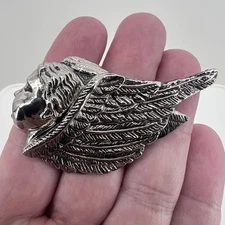 Rebecca Collin’s Silver Plate Angel Cherub Scarf Slide 2.5” Wings