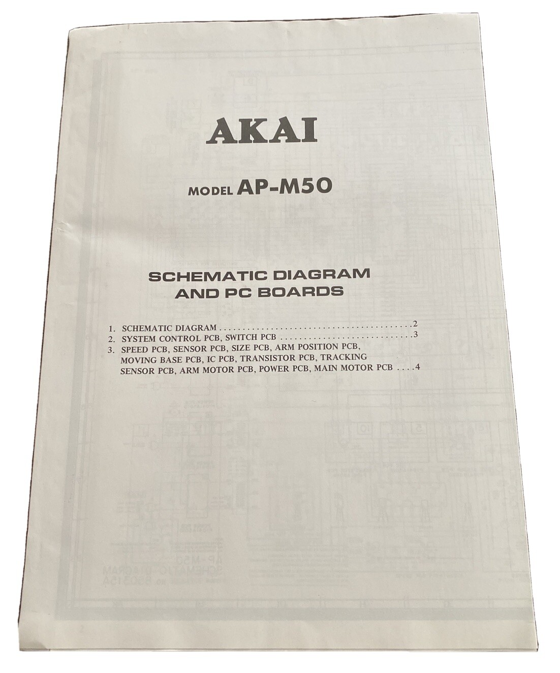 AKAI AP-M50 TURNTABLE ORIGINAL SCHEMATIC DIAGRAM AND PC BOARDS M988x