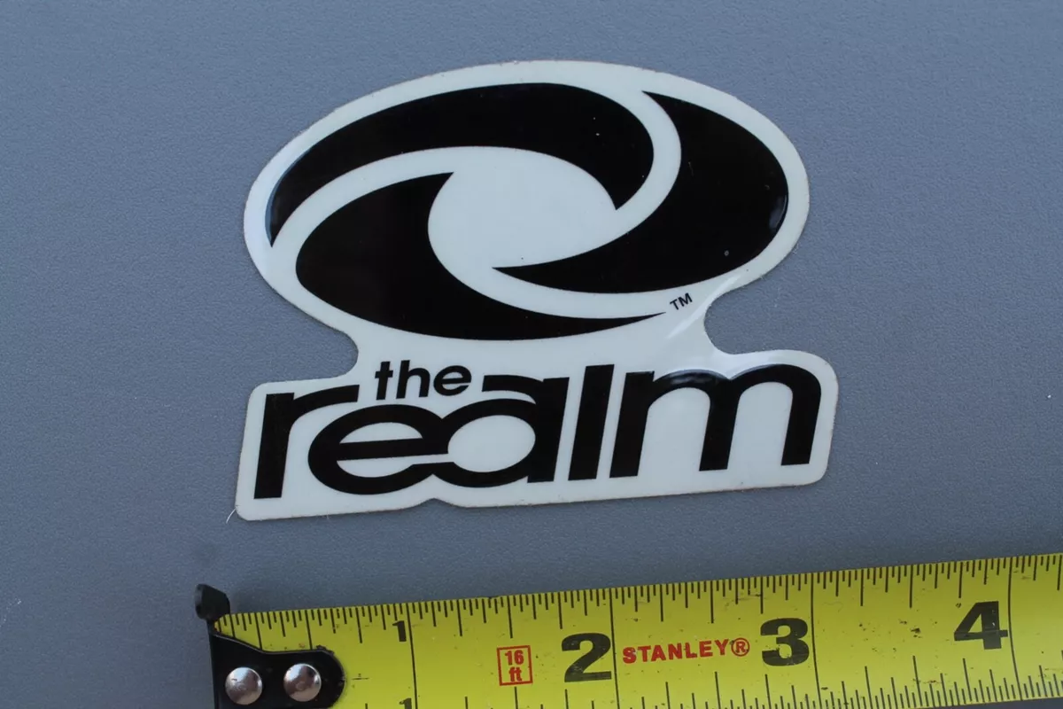 The Realm Surfboards Clear Black Pop Out Longboards V54b Vintage Surfing STICKER