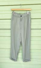 ZARA GREEN Khaki FLOWY PANTS Elastic Mid Waist 27" Size S 4326 4432 166 506