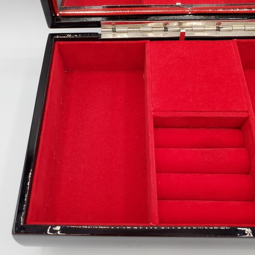 Vintage Otagiri Black Lacquerware Music Jewelry Box Bow Japan - Picture 14 of 18