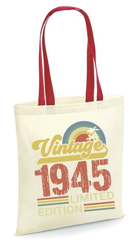 Vintage 1945 Limited Edition Tote Bag 80th Birthday Gift Born in 1945 Tote 80 - Picture 3 of 10
