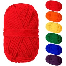 6 Skeins Rainbow Yarn Multicolored Milk Cotton Yarn DIY Crochet and Knitting ...