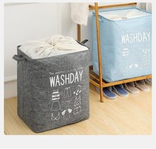Canvas Laundry Basket Washing Dirty Clothes Toy Hamper Bin Storage Bag Folding