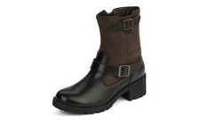 EASTLAND Belmont Black Buckled Moto Boots 6 M