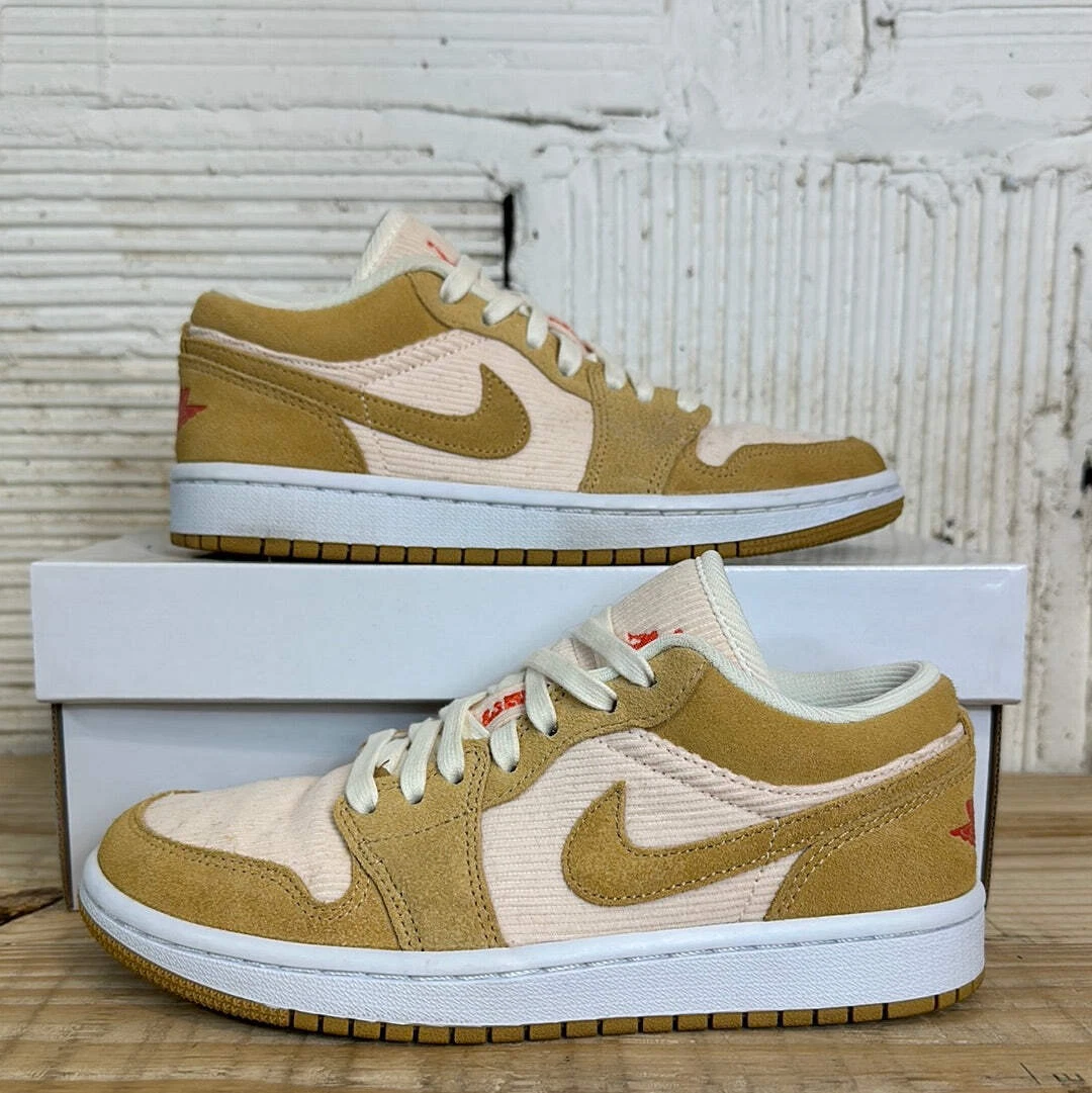 Air Jordan 1 Low Twine velluto a coste arancione quarzo taglia 4 5 (6 W)