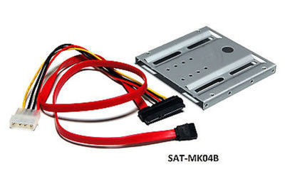 2.5'' to 3.5'' HDD/SSD Metal Mounting Kit Bracket w/ SATA & Molex Power Cable