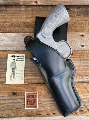 Alfonso's Plain Black Leather Border Patrol  Holster For S&W L 586 / 686 Python