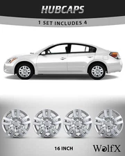 For 2007-2012 Nissan Altima 4PCS 16" Hubcaps Chrome Wheel Cover R16 Steel Wheel