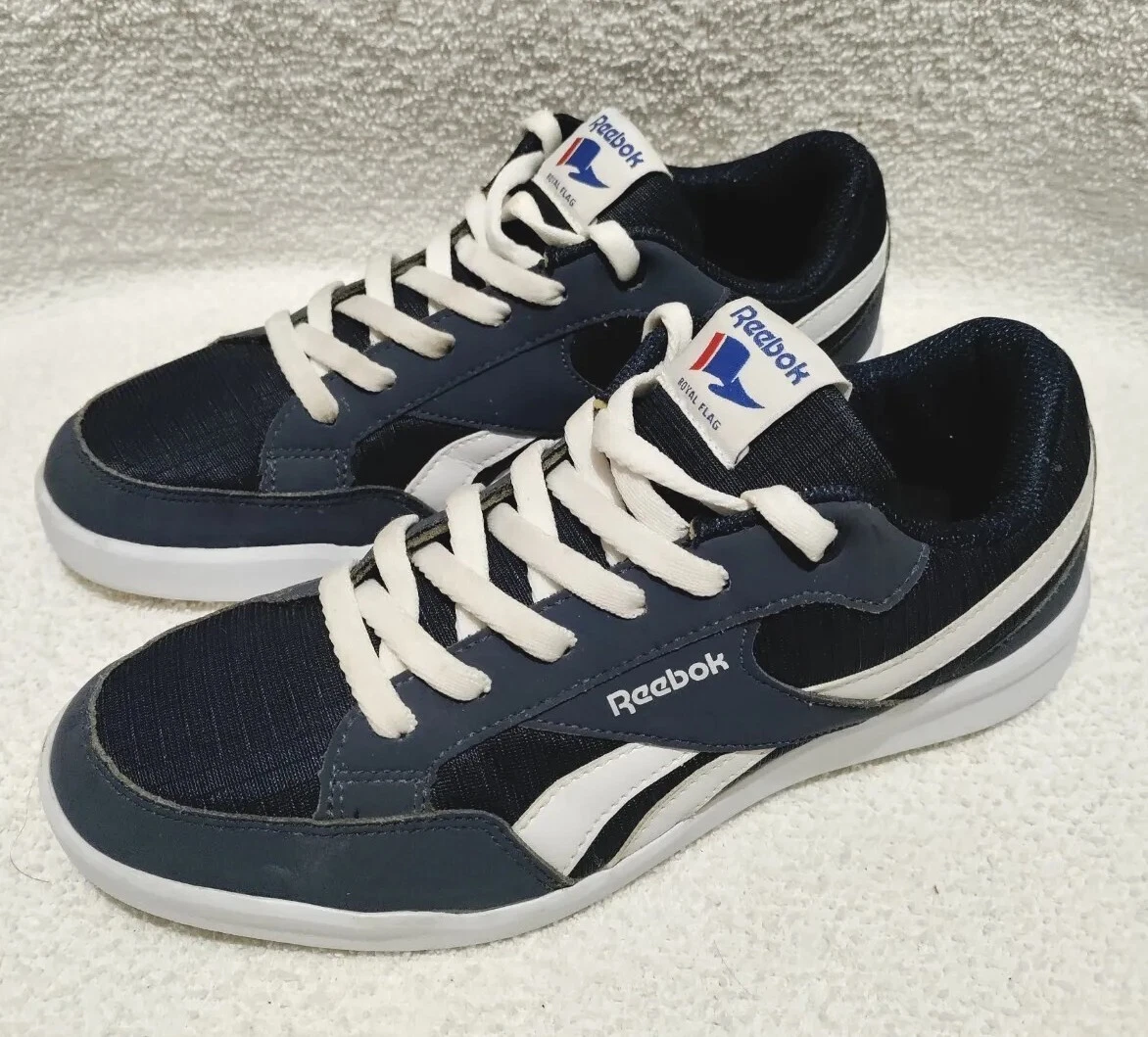 REEBOK ROYAL COURT ROYAL FLAG WOMENS US 8.5 BLUE WHITE SNEAKERS