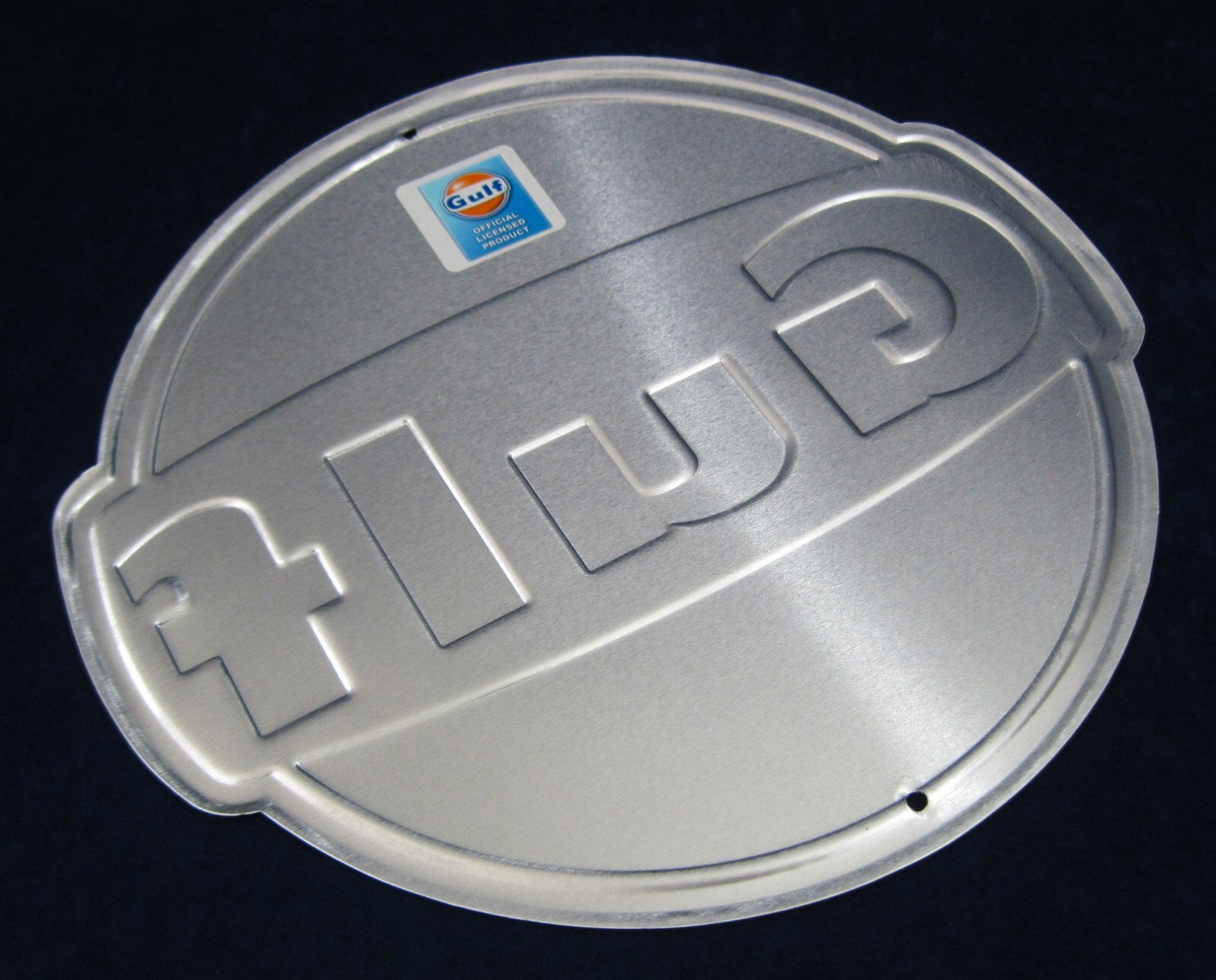 GULF Die-Cut Embossed Metal Round Sign ~ Garage Shop Man Cave Bar ...