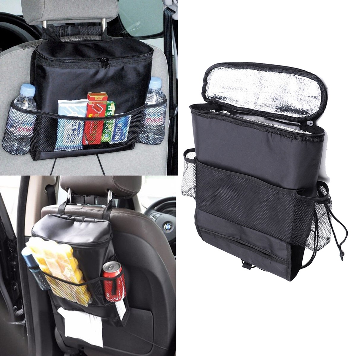 Car Back Seat Multi-Pocket Travel Cooler Storage Bag Box Hanger