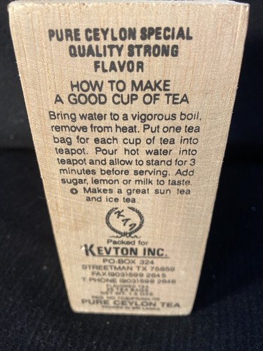 Kevton Apple Spice Wood Box CEYLON TEA WITH SLIDE OFF LID (Empty) - Picture 5 of 7