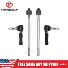 4Pcs Front Outer Inner Tie Rod for 2015-19 Chrysler 300 Dodge Challenger Charger