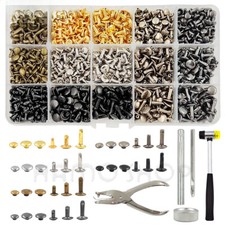 Metal Double Cap Rivets Stud Tool Kits For Sh...