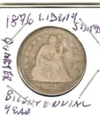 VINTAGE 1876 BICENTENNIAL YEAR LIBERTY SEATED QUARTER GOOD +