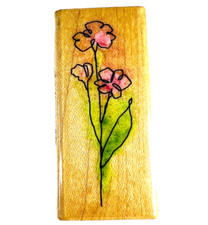 Inkadinkado Water Color Flower Rubber Stamp 96870 Long Stem Plant