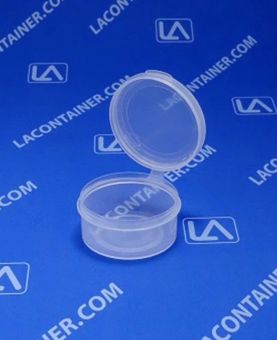 12 Small Round Clear Plastic Lightweight Containers Storage/Sample With Lid  USA