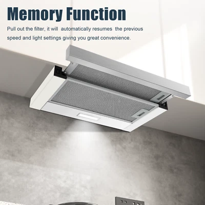 ‎KICHPOWER 60 cm KICHPOWER Dunstabzugshaube Teleskop Flachschirmhaube Abluft/Umluft A+++