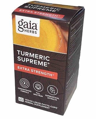 Gaia Herbs Turmeric Supreme Extra Strength  Herbal Supplement 60 Capsules
