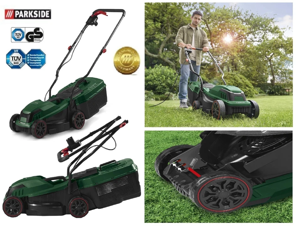 Elektro-Rasenmäher Parkside Handrasenmäher 3-Stufen Rasenmäher 1200 W NEU OVP