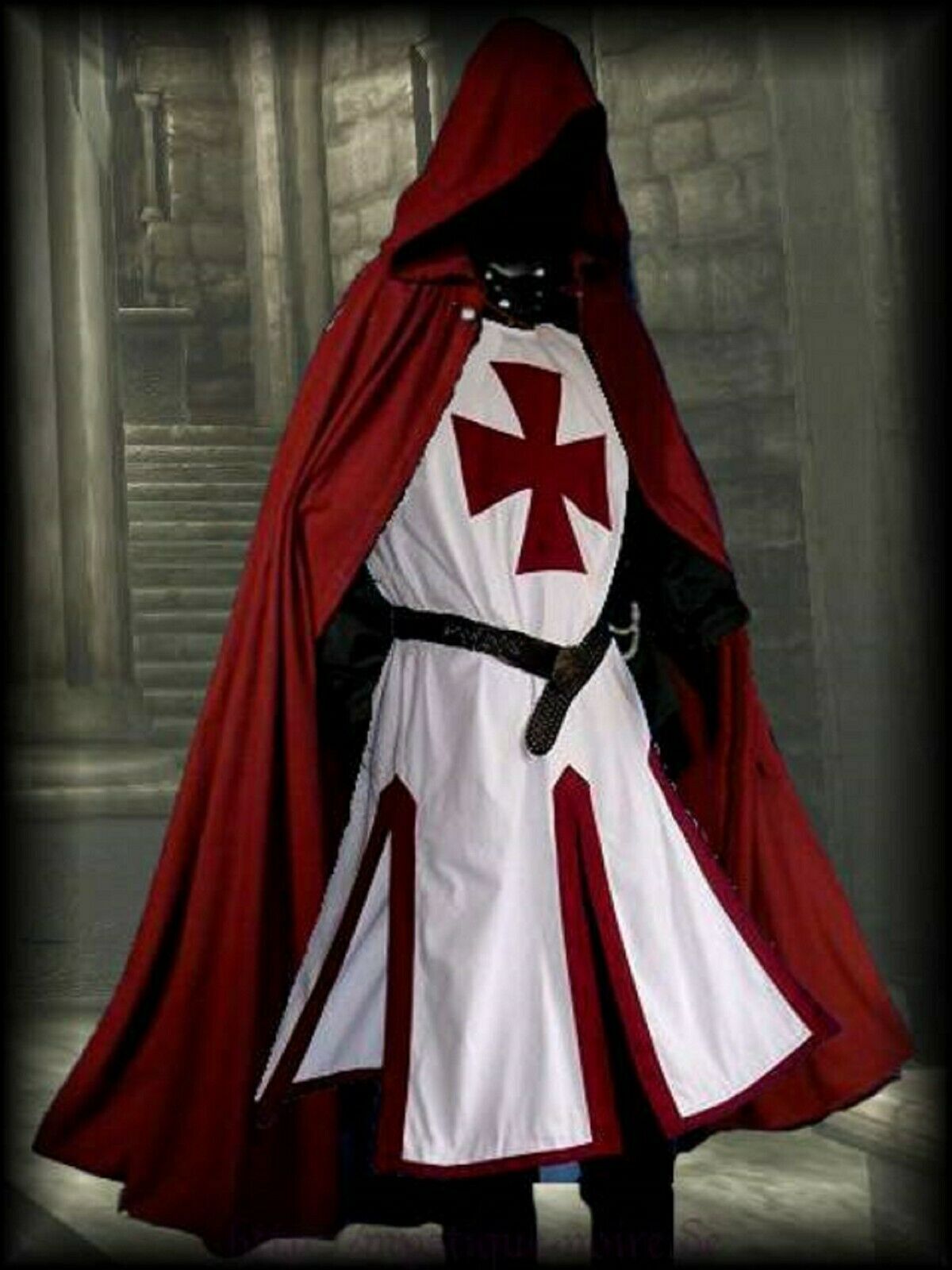 Disfraz de Caballeros Templarios Capa y túnica de abrigo medieval para...