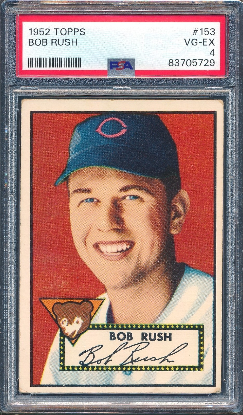 1952 Topps #153 BOB RUSH Chicago Cubs ~ PSA 4