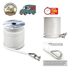 Flexible 3/8 Inch 50FT Marine Anchor Line - Perfect for Small Boats