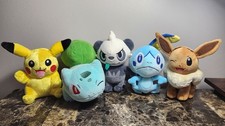 Pokemon Plush Lot Of 5 - Pikachu, Eevee, Bulbasaur, Sobble, Pancham