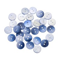 30Stk NatüRliche MuschelknöPfe 11.5Mm PerlmuttknöPfe Dunkelblau