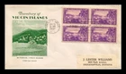 DR JIM STAMPS US COVER VIRGIN ISLANDS FDC SCOTT 802 BLOCK OF 4 GRIMSLAND CACHET