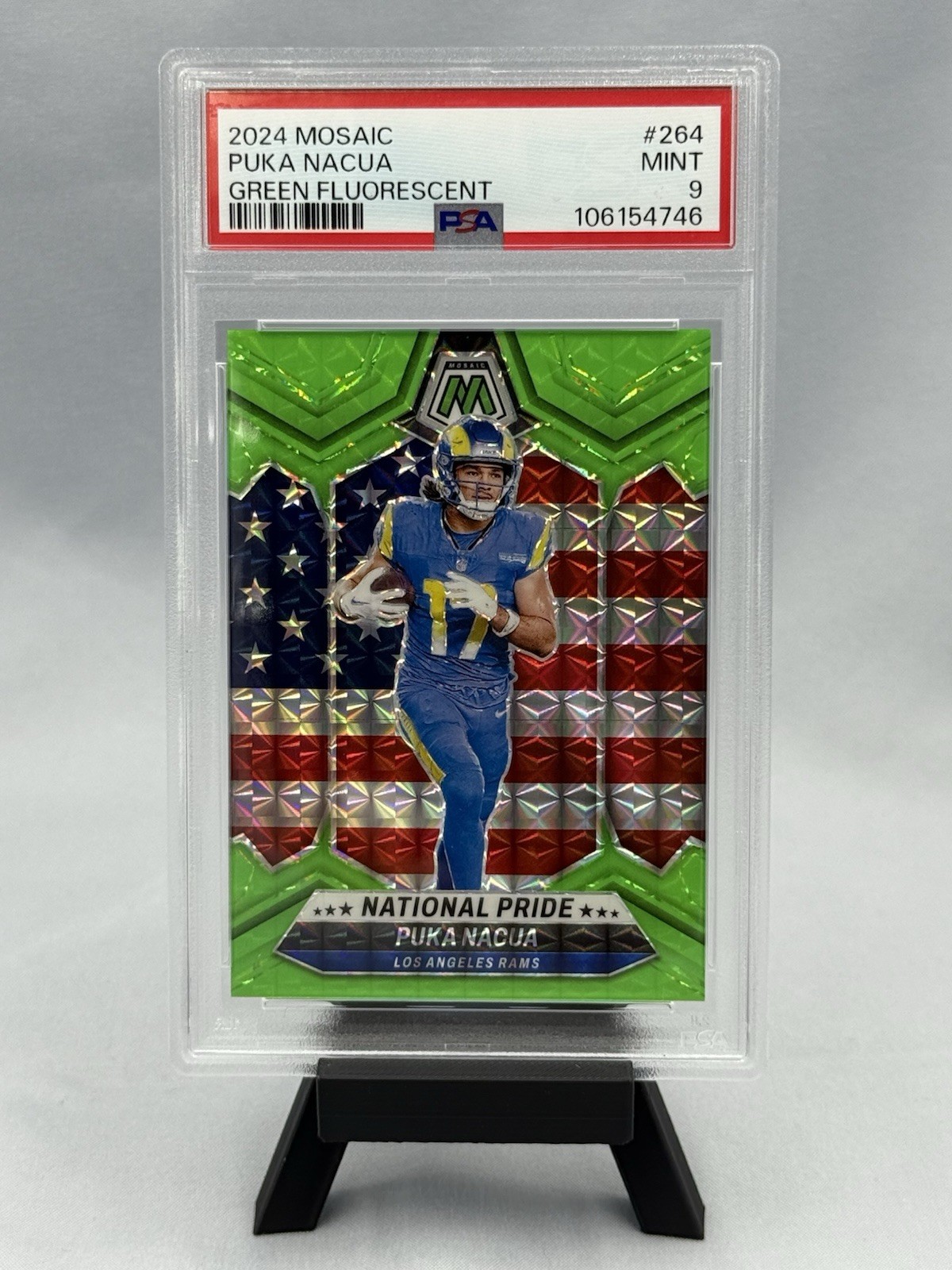 2024 Panini Mosaic - National Pride Puka Nacua #264 Green Fluorescent Mosaic /10