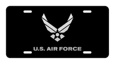 Engraved US AIR FORCE Car Tag Diamond Etch Aluminum Vanity Front License Plate
