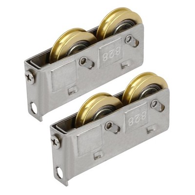 1.1 inch double rollers sliding door window pulley wheel 2pcs.