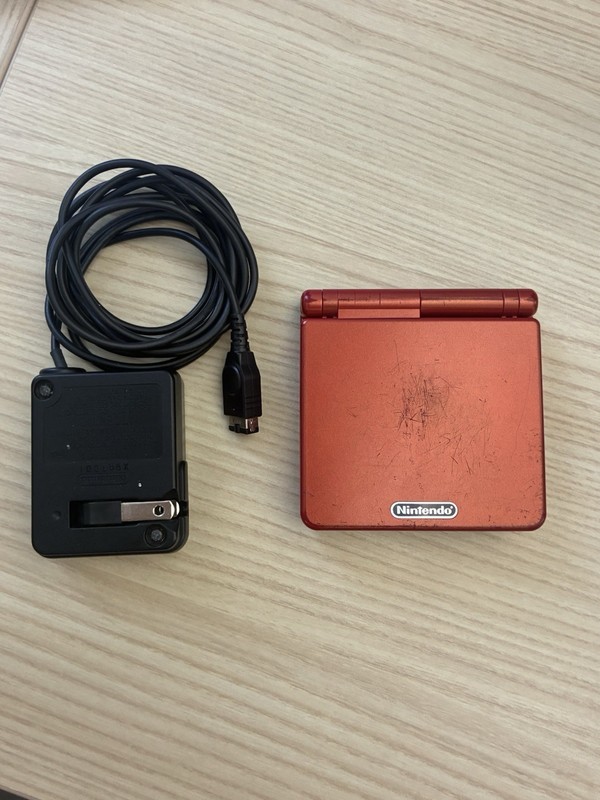 Nintendo Game Boy Advance SP GBA SP Flame Red AGS-001 Charger Included Tested