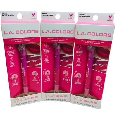 3 L.A.Colors Dual Lip Liner C69187 Sweet Fusion Lot Of 3 Box Creamy Formula